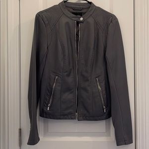 Express grey faux leather jacket